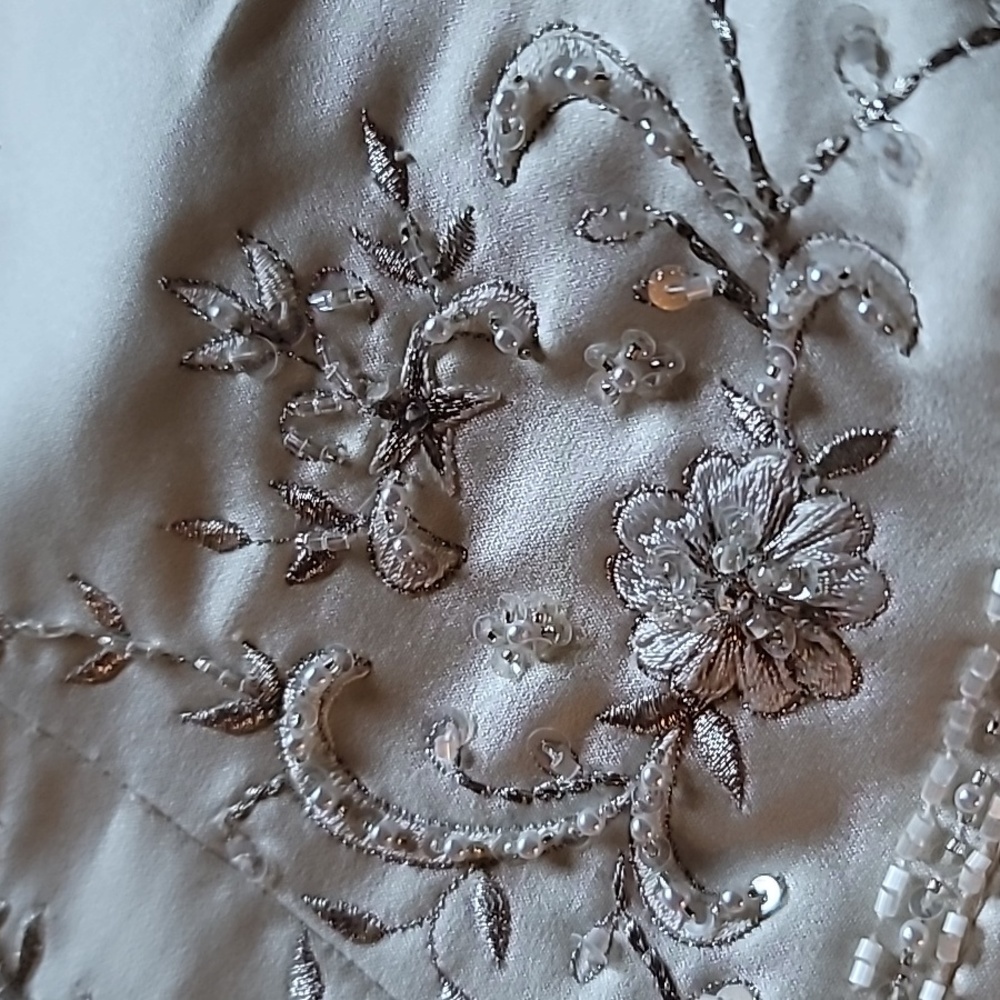 DONATED David's Bridal Trumpet Strapless Satin Ivory Wedding Dress Size 8 - Picture 13 of 14
